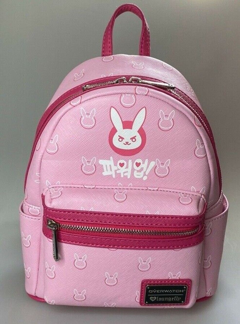 RARE Deadstock Loungefly Overwatch D.Va DVA Pink Mini Backpack Bag HEART LOGO